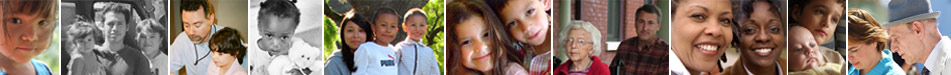 Collage of clients and Legal Aid Workers